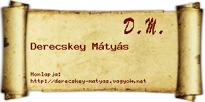 Derecskey Mátyás névjegykártya