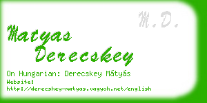 matyas derecskey business card